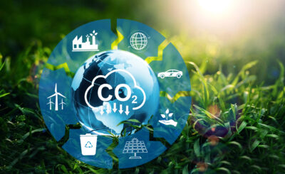 Renewable energy-based green businesses can limit climate change and global warming. Reduce CO2 emission. Sustainable development concept.
